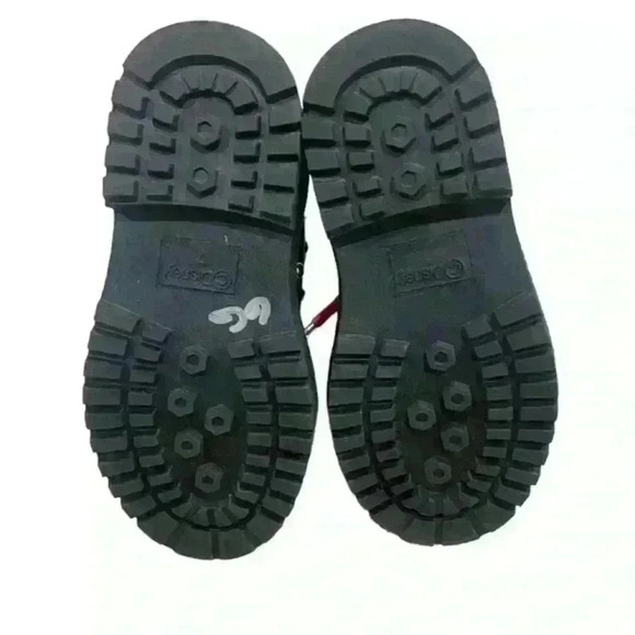 DISNEY CRUELLA DE VIL Black Patent Leather Studded Kids Boots‎ Shoes Pink Size 7 - Picture 4 of 6